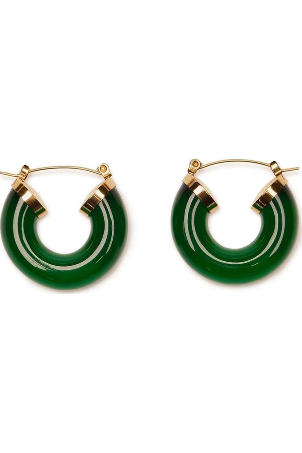 Lovett & Co Øredobber Vintage resin hoops grønn